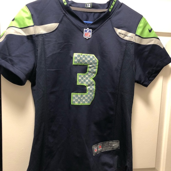 Nike On Field NFL Authentic Seattle Seahawks #3 Wilson Women's  Blue Jersey - Picture 13 of 15